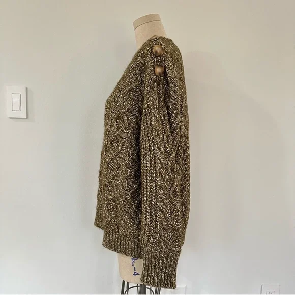 Sezane James Jumper Olive Chiné - Size S - Picture 11 of 16